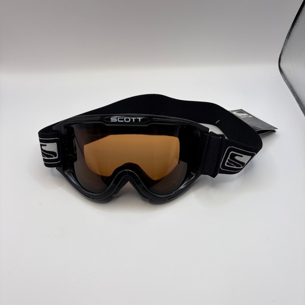 Scott V8 Snow Goggles Black Amber Lens Anti Fog Ski Snowboard Made in USA NWT